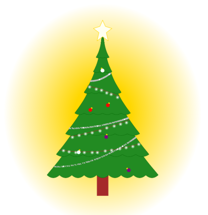 A Christmas tree, warm and beautiful